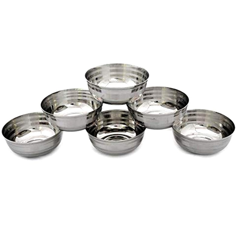 Dynore 6 pcs Stainless Steel sabji Bowls - Image 1