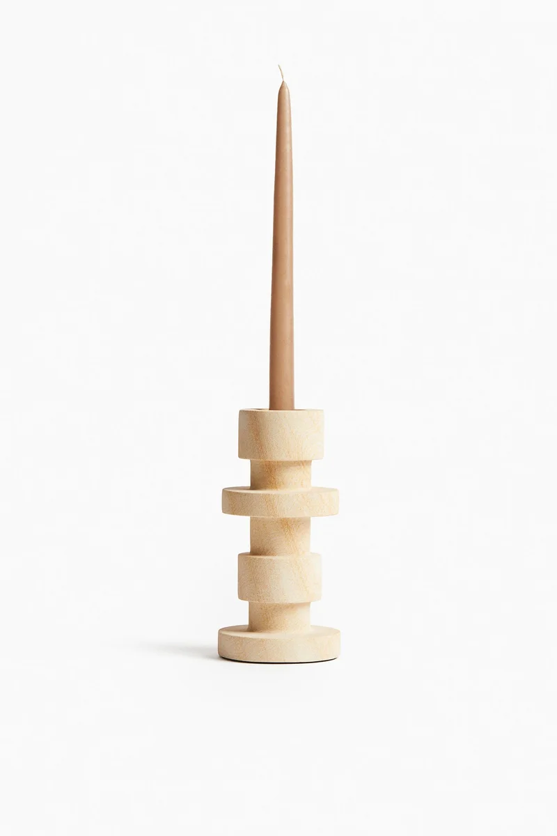 H&M Large sandstone candle holder