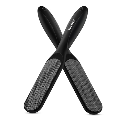 BEZOX DoubleSided Glass Foot File Callus Remover1 PCS Foot Scrubber for Dead Skin Smooth Feet Pedicure Tools for Feet Pumice Stone for Feet Heel Scraper for Cracked Heels Black - Image 1