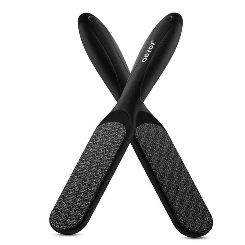 BEZOX DoubleSided Glass Foot File Callus Remover1 PCS Foot Scrubber for Dead Skin Smooth Feet Pedicure Tools for Feet Pumice Stone for Feet Heel Scraper for Cracked Heels Black - Image 3