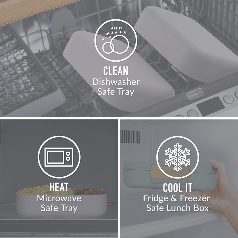 Bentgo Modern - Leak-Resistant Bento Lunch Box For Adults  Teens  & Larger Appetites; Reusable BPA-Free Meal Prep Container with 3 or 4 Compartments  Dishwasher/Microwave Safe; 44oz (Dark Gray) - Image 3