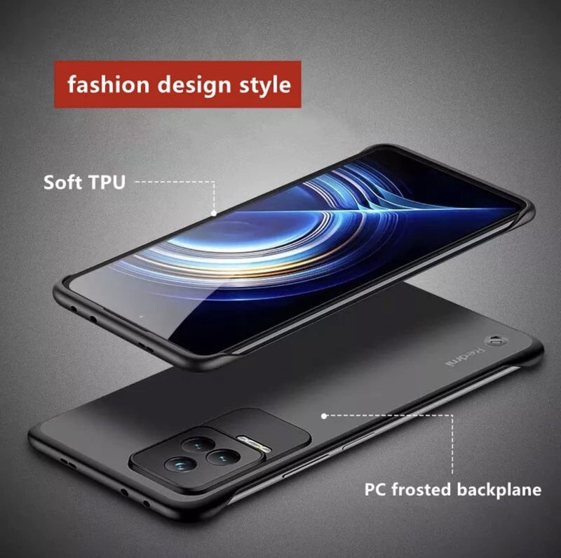 REALCASE Xiaomi Poco F4 5G Back Cover Case | Stylish Frameless Matte Hard Back Skin | Soft TPU Shock Proof Bumper Back Cover Case for Xiaomi Poco F4 5G (F-Black) - Image 3