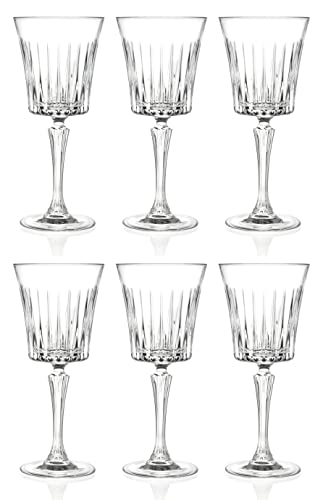 Barski Wine Glass Goblet Red Wine White Wine Water Glass Stemmed Glasses Set of 6 Goblets Crystal like Glass 7 oz Beautifully Designed Made in Europe