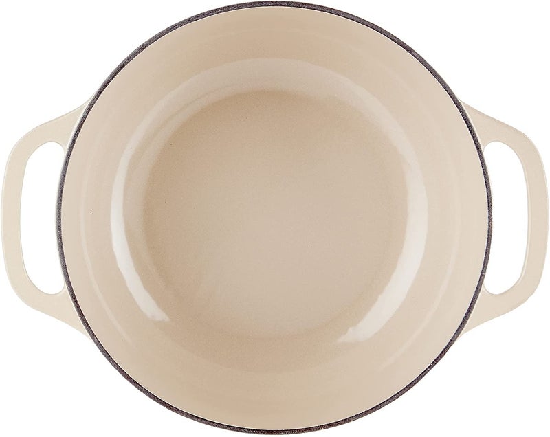 Lodge 7.5 Quart Enameled Cast Iron Dutch Oven with Lid – Dual Handles – Oven Safe up to 500° F or on Stovetop - Use to Marinate, Cook, Bake, Refrigerate and Serve – Sandalwood - Image 3