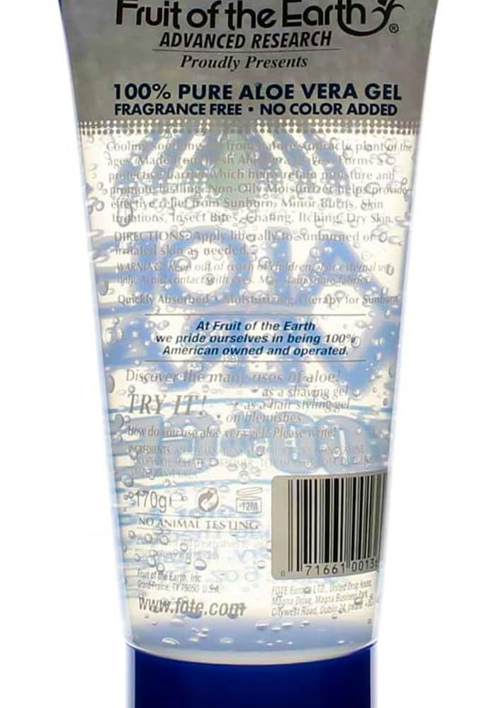 Fruit of the Earth Aloe Vera 100% Gel - 6 oz Tube (Pack of 2) for Sunburn and Irritated Skin - Image 4