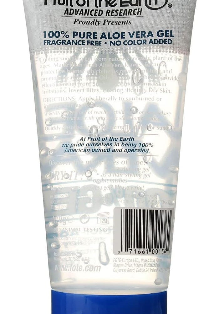 Fruit of the Earth Aloe Vera 100% Gel - 6 oz Tube (Pack of 2) for Sunburn and Irritated Skin - Image 3