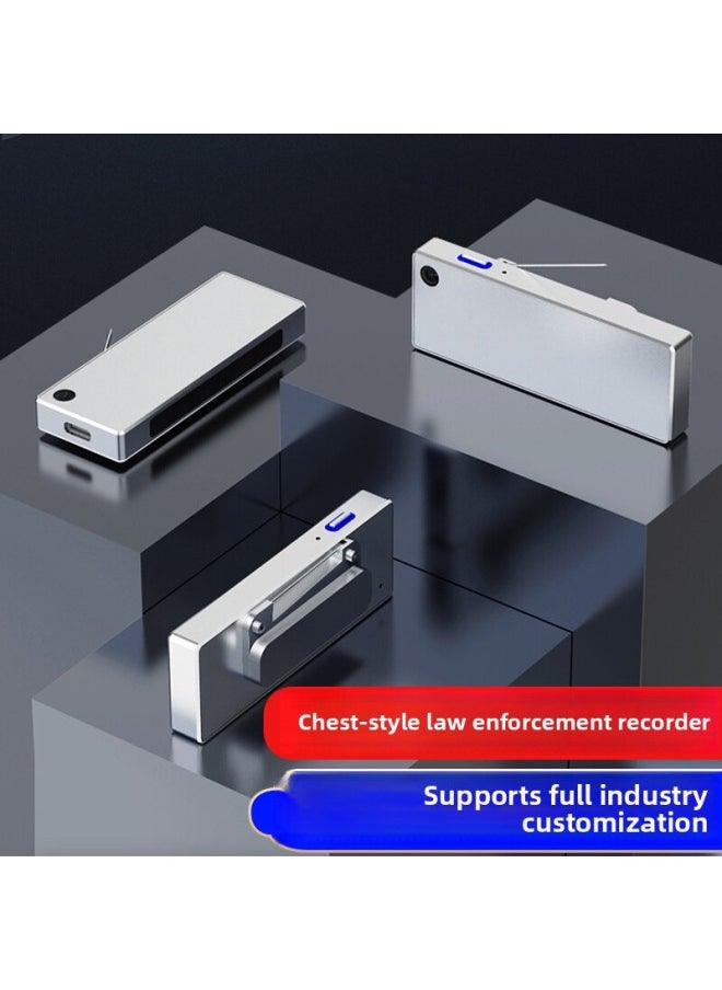 Generic Breast Card Law Enforcement Recorder HD 1080P Chest Wearing Audio On-site Duty Sports Work Meeting Records-Body Color:Silver Gray (customizable) 256G  - Image 2