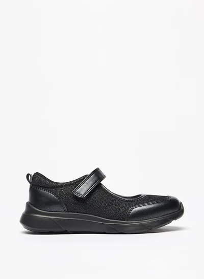 MISSY Girls Textured Mary Jane Shoes With Hook And Loop Closure