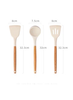 Kitchen Silicone Cooking Utensils, Wooden Handle Silicone Kitchenware, Four-Piece, Soup, Spoon, Spatula, Kitchenware Set, Non-Stick,Frying, Kitchen Utensils,White - pzsku/Z2EDD0E3C1A1508E412B4Z/45/_/1734343202/66e8a6cf-15d2-461a-9d9c-6c3892edbd4f