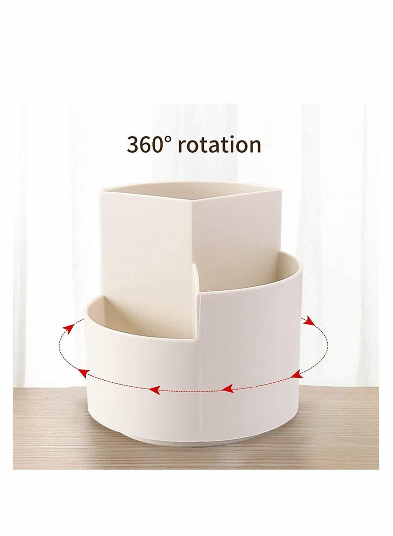 Excefore Pencil Holder,  Desk Organiser Office Organiser Creative Pencil Holder, Rotating Pen Holder With 3 Compartments Pen Pots Desk Organisers (1 Item)  - Image 3