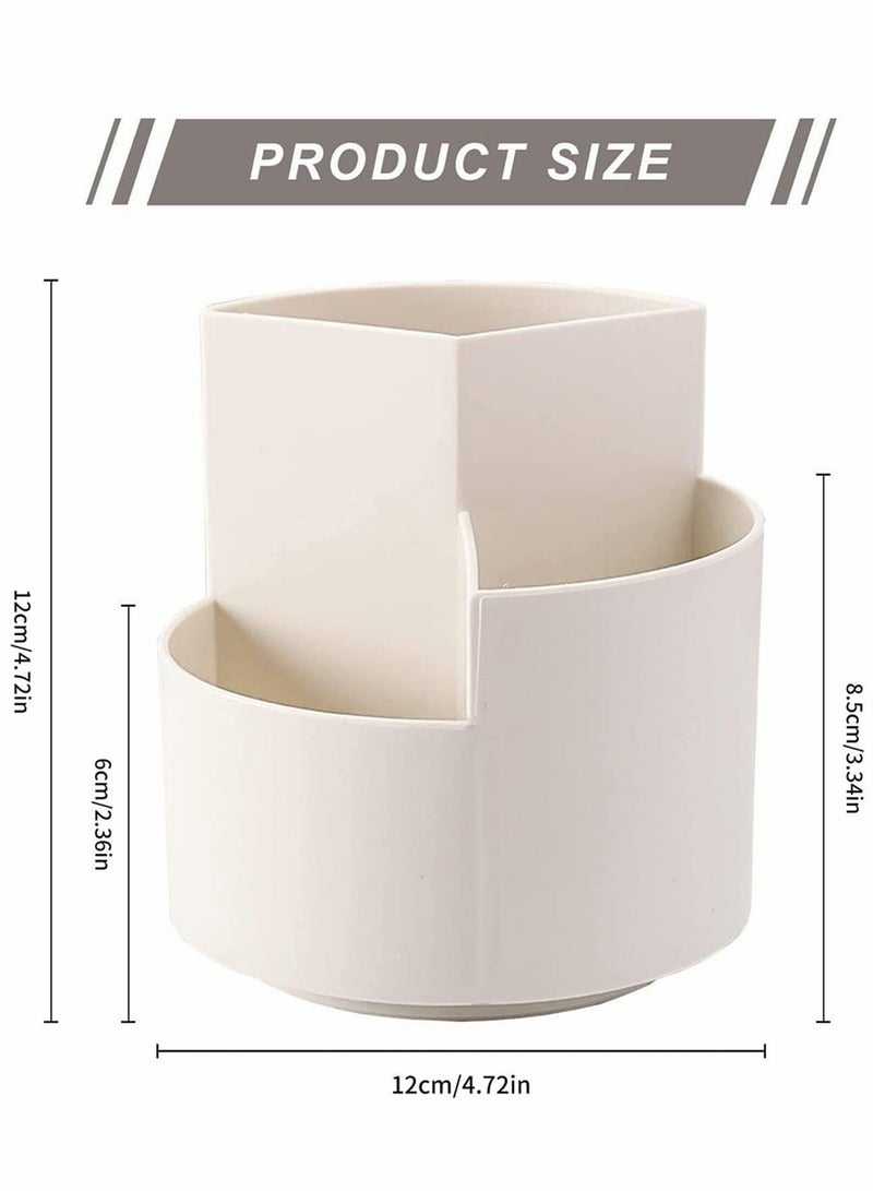 Excefore Pencil Holder,  Desk Organiser Office Organiser Creative Pencil Holder, Rotating Pen Holder With 3 Compartments Pen Pots Desk Organisers (1 Item)  - Image 2