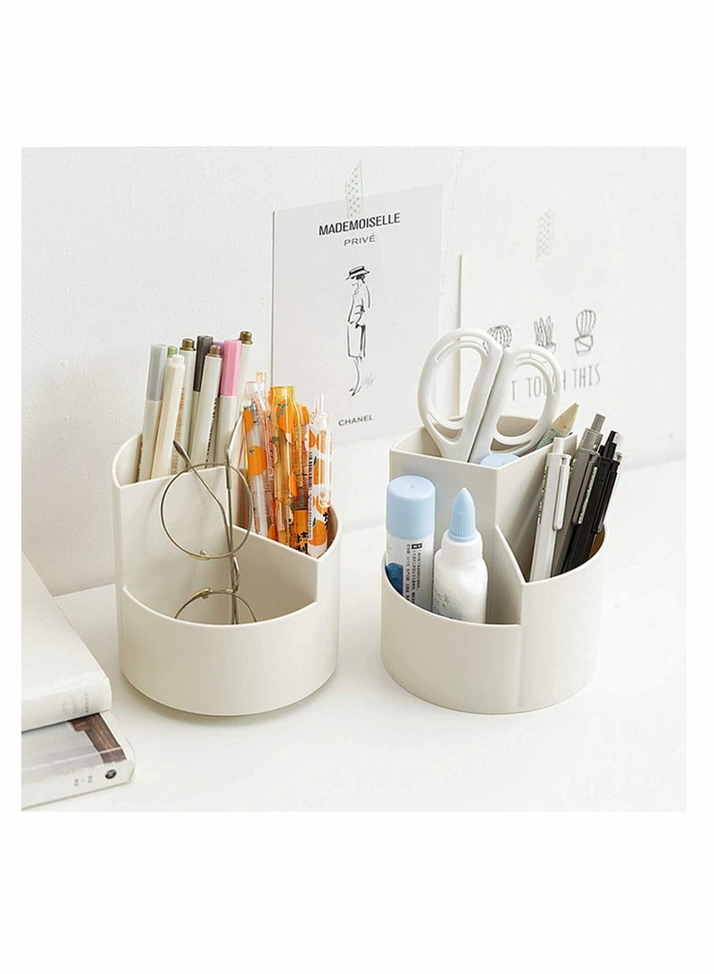 Excefore Pencil Holder,  Desk Organiser Office Organiser Creative Pencil Holder, Rotating Pen Holder With 3 Compartments Pen Pots Desk Organisers (1 Item)  - Image 5