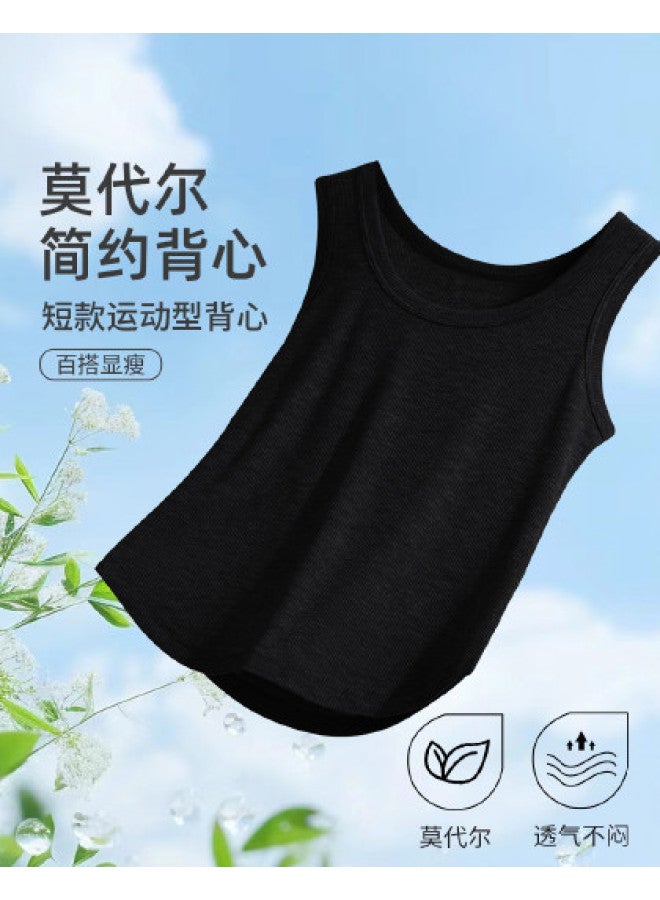 Red Bean قميص نسائي بدون أكمام، قماش مودال، صديق للبشرة وقابل للتنفس، يمكن ارتداؤه بمفرده أو كطبقة أساسية، قميص نحيف للنساء - Image 1