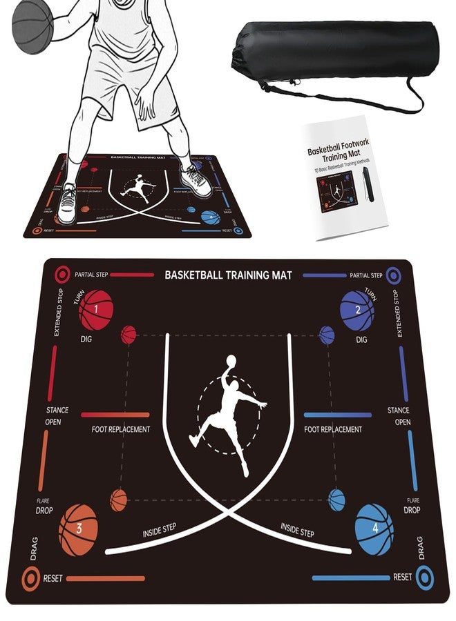 ZVD Portable Basketball Training Mat - Non-Slip Footwork Agility Mat for All Ages & Skill Levels, Durable Basketball Footwork Training Equipment to Improve Speed, Strength, Coordination - Image 1