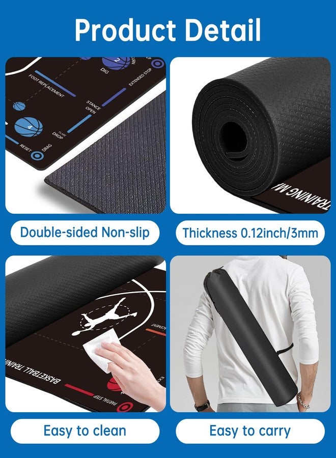 ZVD Portable Basketball Training Mat - Non-Slip Footwork Agility Mat for All Ages & Skill Levels, Durable Basketball Footwork Training Equipment to Improve Speed, Strength, Coordination - Image 2