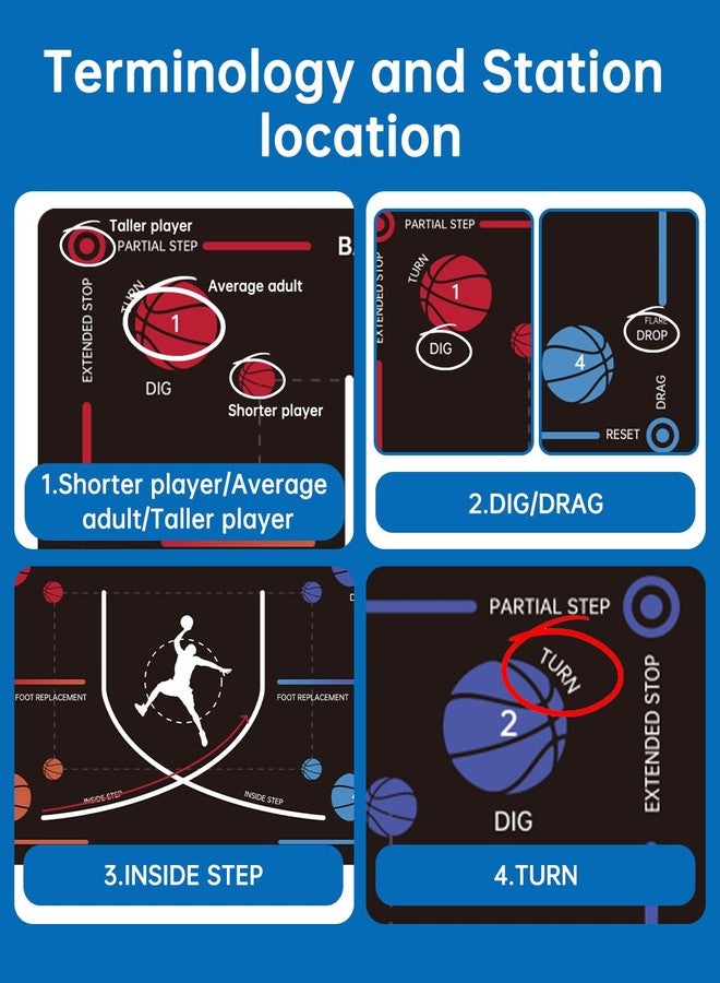ZVD Portable Basketball Training Mat - Non-Slip Footwork Agility Mat for All Ages & Skill Levels, Durable Basketball Footwork Training Equipment to Improve Speed, Strength, Coordination - Image 3