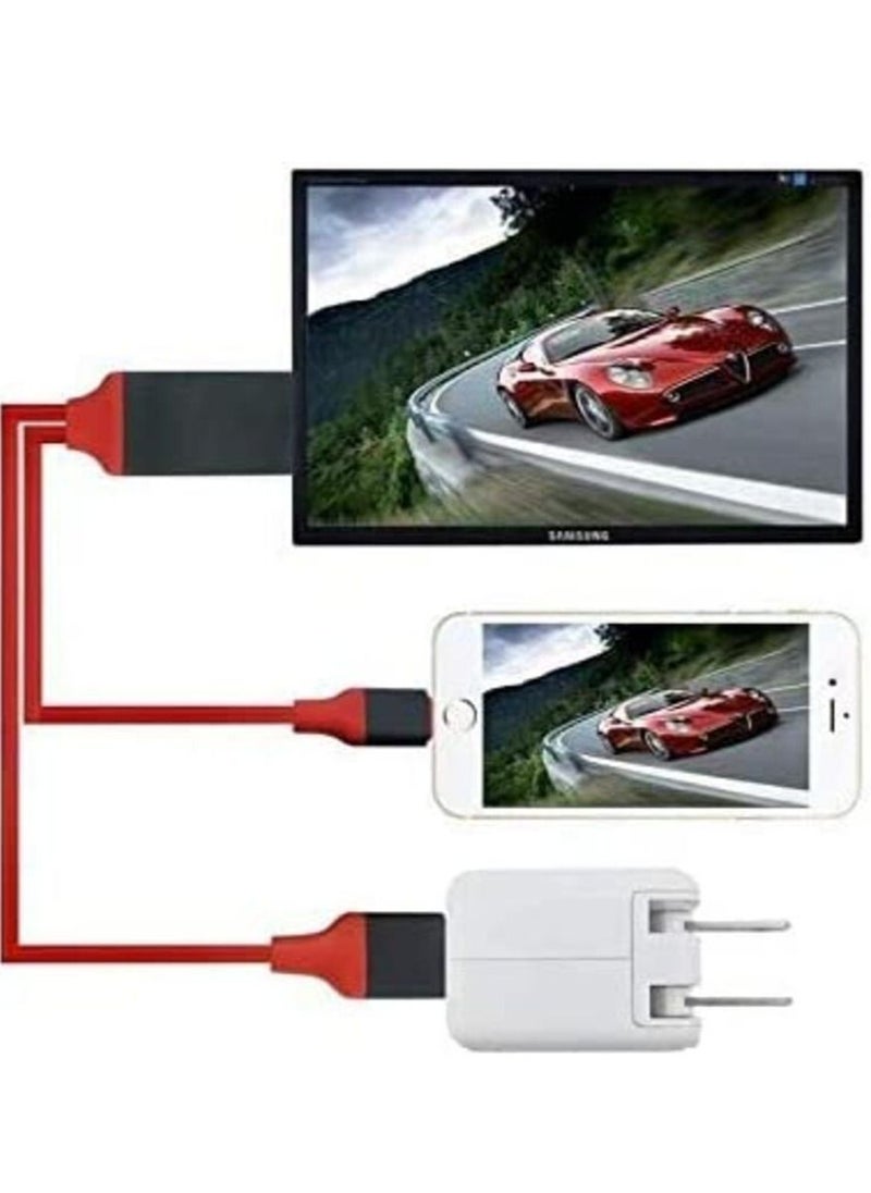NTECH Lightning to HDMI Cable Adapter Compatible With i-Phone iPad MFi Certified Lightning Digital AV Adapter 1080p HDTV Connector Cable Compatible For i-Phone 13/12/11/XS/X/8/7 to TV Projector