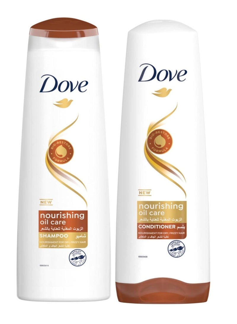 Dove Nourishing Oil care Shampoo 400ml with Nourishing Oil care Conditioner 320ml - Image 1