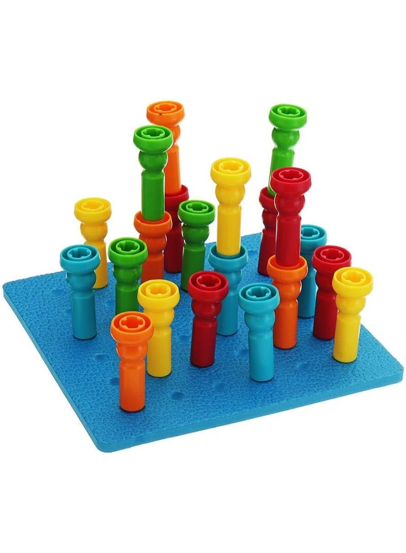 ST ZONE Bubble & Blocks Montessori Stacking Peg Board Set – Educational Pegboard Puzzle Toy for Toddlers | Fine Motor Skills, Cognitive Development & Hand-Eye Coordination | Ages 3+ - Image 1