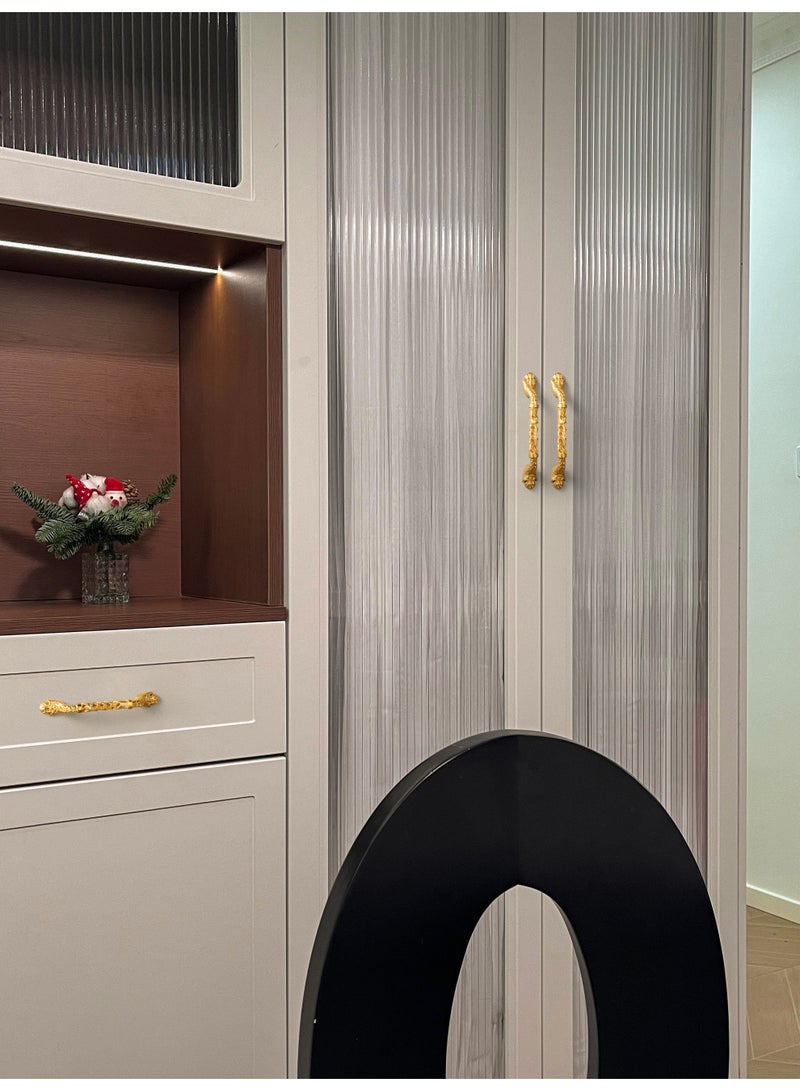 Goo-Ki 6-pack golden cabinet handles, luxurious style door knobs, elegant hollow-out design, made of sturdy zinc alloy material, suitable for wardrobe cabinets and drawers, (with complimentary screws) - Image 3