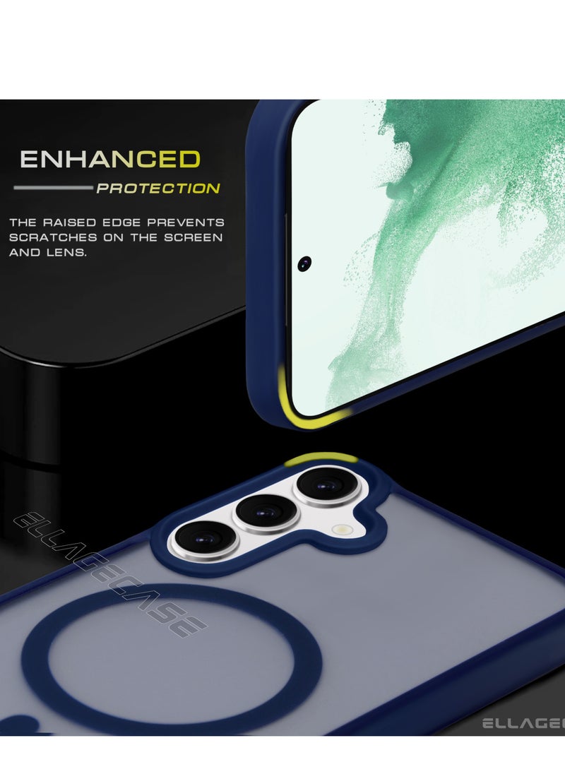 ELLAGECASE - Blue Stylish Case for Samsung Galaxy S23 FE, Solid Camera Protection, Shockproof, Enhanced Protection, Compatible with MagSafe and Wireless Charging - Image 1