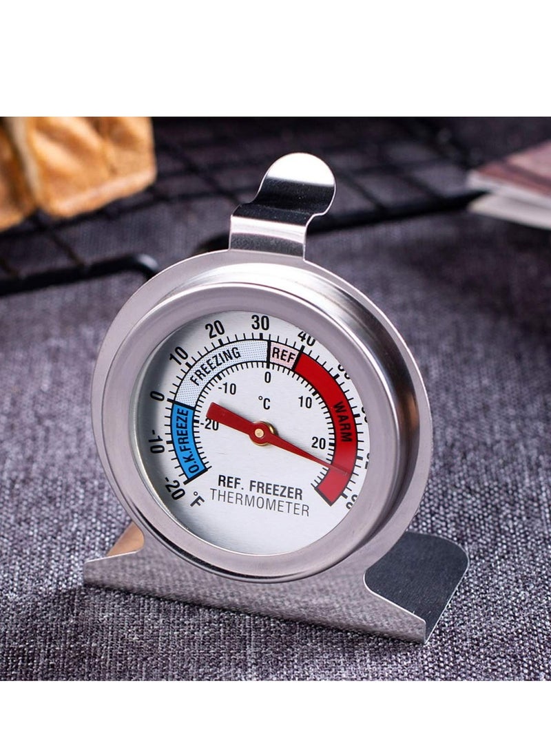 SYOSI Fridge Thermometer, 4 Pack Refrigerator Thermometer Classic Series Large Dial Temperature Thermometer with Hanging Hook and Retractable Stand for Freezer - Image 2