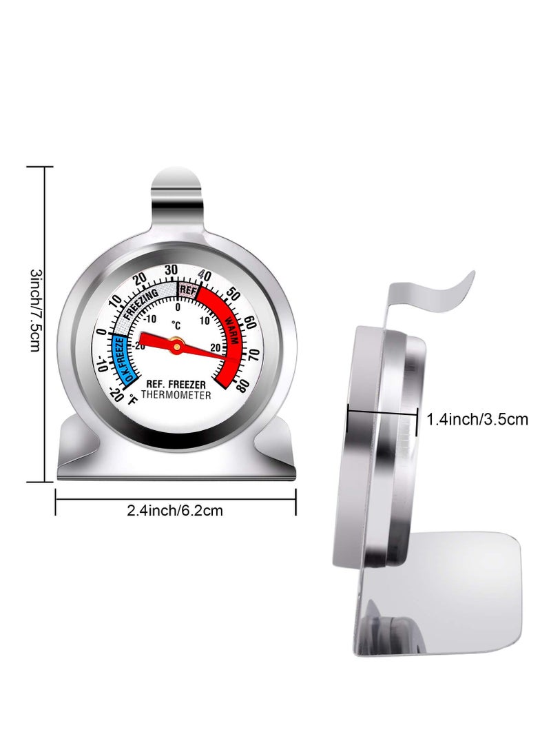 SYOSI Fridge Thermometer, 4 Pack Refrigerator Thermometer Classic Series Large Dial Temperature Thermometer with Hanging Hook and Retractable Stand for Freezer - Image 5
