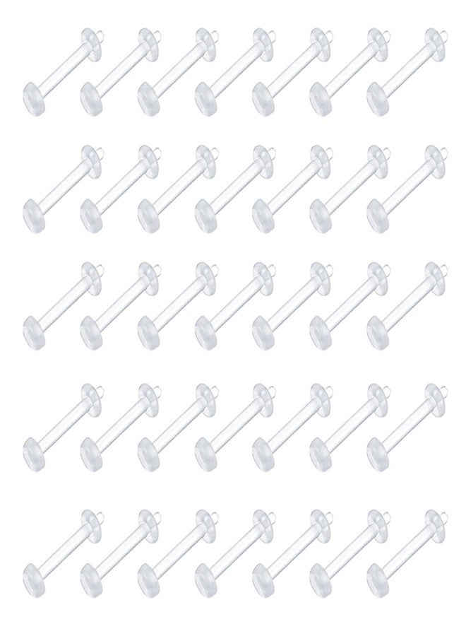 D.Bella 35pcs Clear Nose Stud, Bioflex Acrylic Nose Rings Retainer for Cartilage Ears Lip Eyebrow Piercing Retainer - Image 1