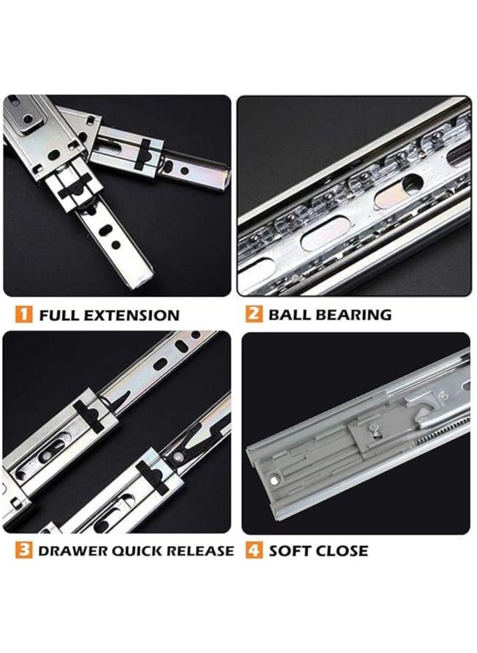 Duravel - Duravel Heavy Duty Ball Bearing Drawer Slides, Steel Cabinet Rails, Full Extension (10 Inch) - Image 1
