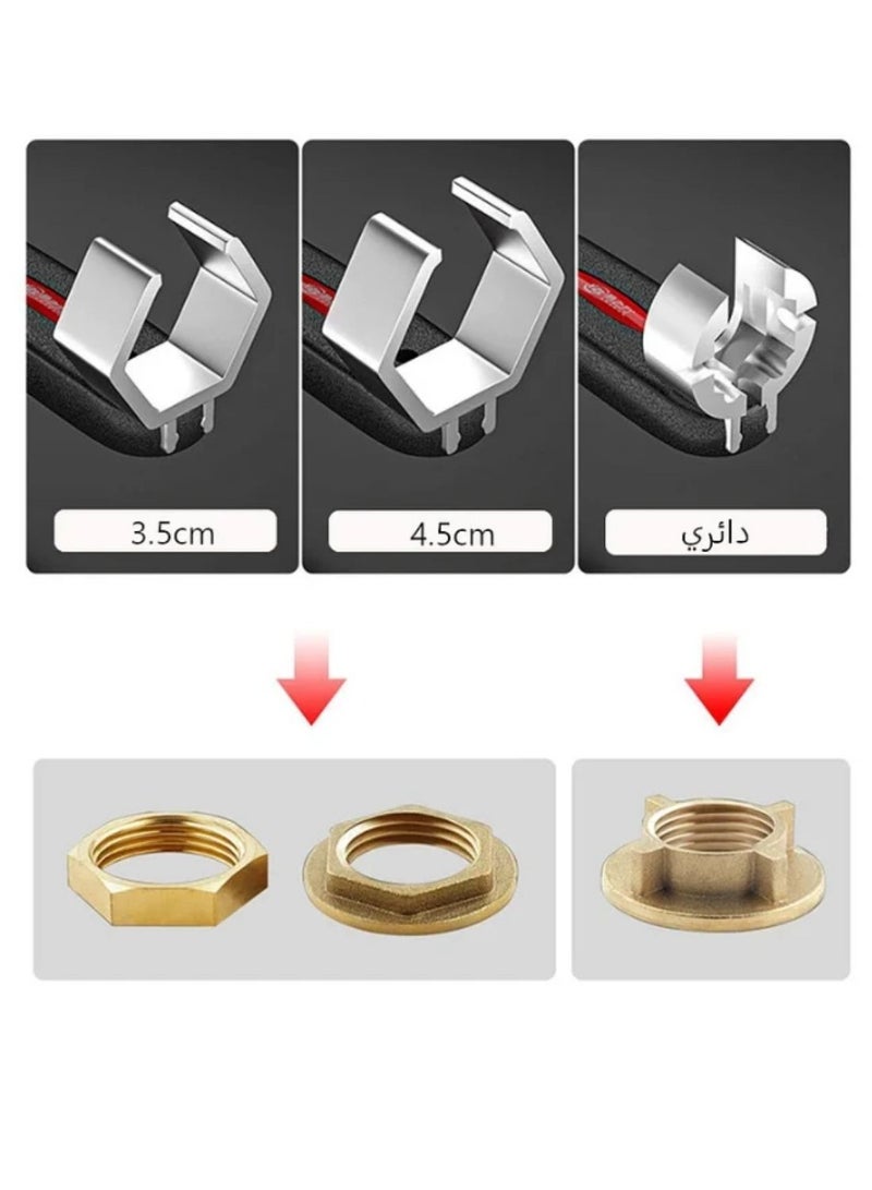 جيرزون مجموعة مفاتيح ربط حوض المطبخ والحمام متعددة الوظائف، مفتاح ربط عالمي قابل للتعديل مزدوج الأطراف، مجموعة مفاتيح متعددة الوظائف للأدوات الصحية، وإصلاح السباكة - Image 4