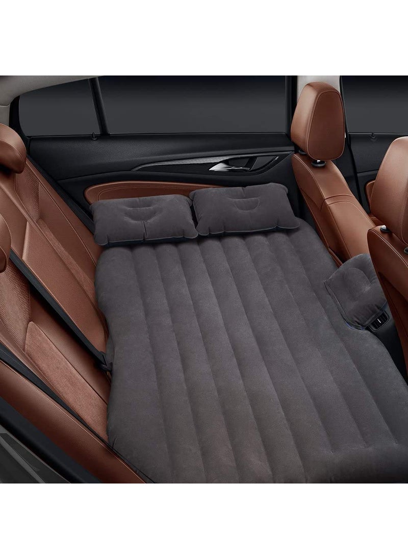 YURIKAR YURIKAR Fabric Inflatable Travel Car Bed Air Sofa with Two Inflatable Pillow for Car Back Seat Fits Most Car Models for Camping Travel Hiking Trip and Other Outdoor Activities Black  - Image 1