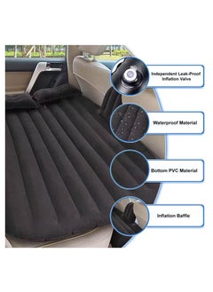 YURIKAR YURIKAR Fabric Inflatable Travel Car Bed Air Sofa with Two Inflatable Pillow for Car Back Seat Fits Most Car Models for Camping Travel Hiking Trip and Other Outdoor Activities Black  - Image 2