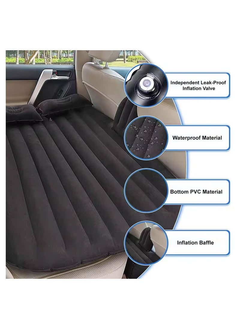 YURIKAR YURIKAR Fabric Inflatable Travel Car Bed Air Sofa with Two Inflatable Pillow for Car Back Seat Fits Most Car Models for Camping Travel Hiking Trip and Other Outdoor Activities Black  - Image 2