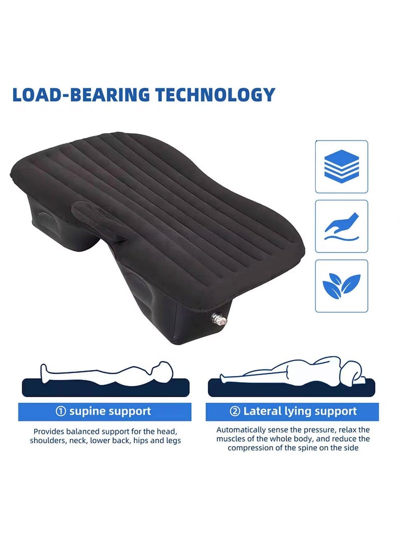 YURIKAR YURIKAR Fabric Inflatable Travel Car Bed Air Sofa with Two Inflatable Pillow for Car Back Seat Fits Most Car Models for Camping Travel Hiking Trip and Other Outdoor Activities Black  - Image 4