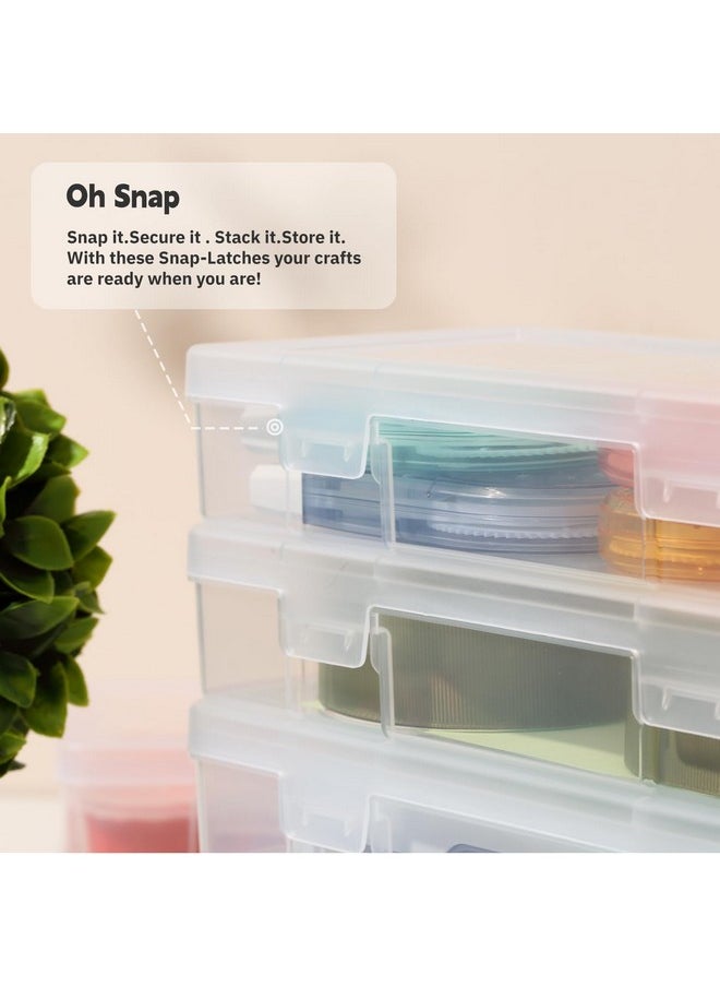 Novelinks novelinks Stackable Plastic Clear Storage Box Containers with Latching Lid - Art Craft Supply Organizer Storage Containers for Pencil Box, Lego, Crayon, Beads, Jewelry (18 Pack Small -Clear)  - Image 5