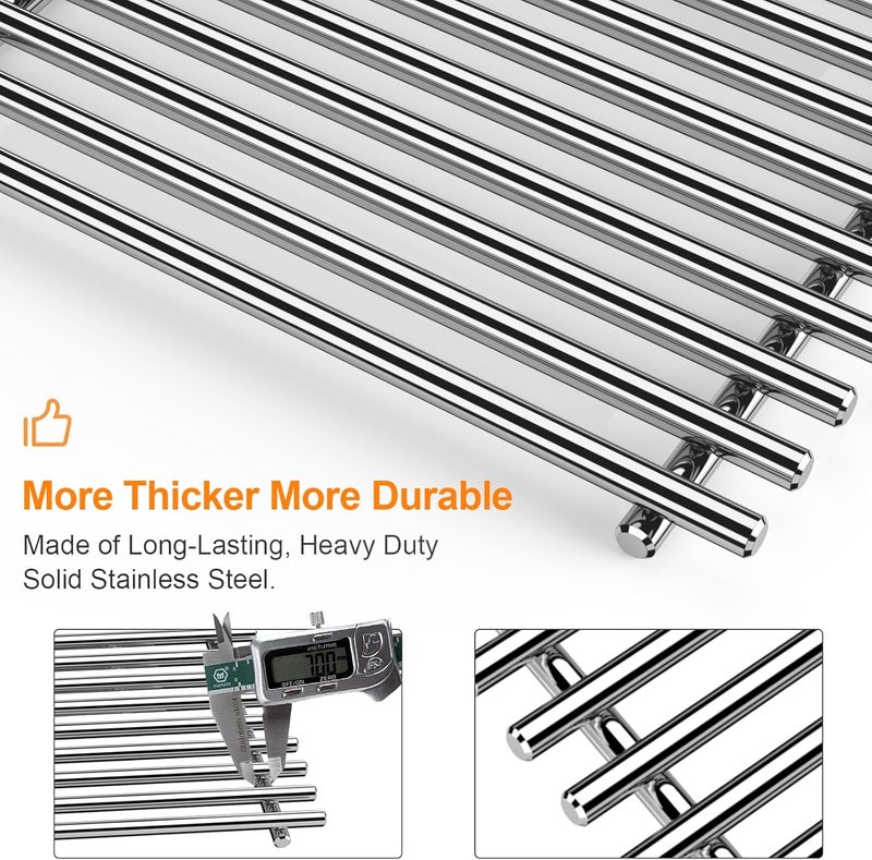 Utheer 7639 304 Stainless Steel Grill Grates for Weber Spirit I & II 300 Series, Spirit 700, 17.5" Cooking Grates for Genesis Silver B/C, Gold B/C, Platinum B/C, 1000-3500 - Image 4