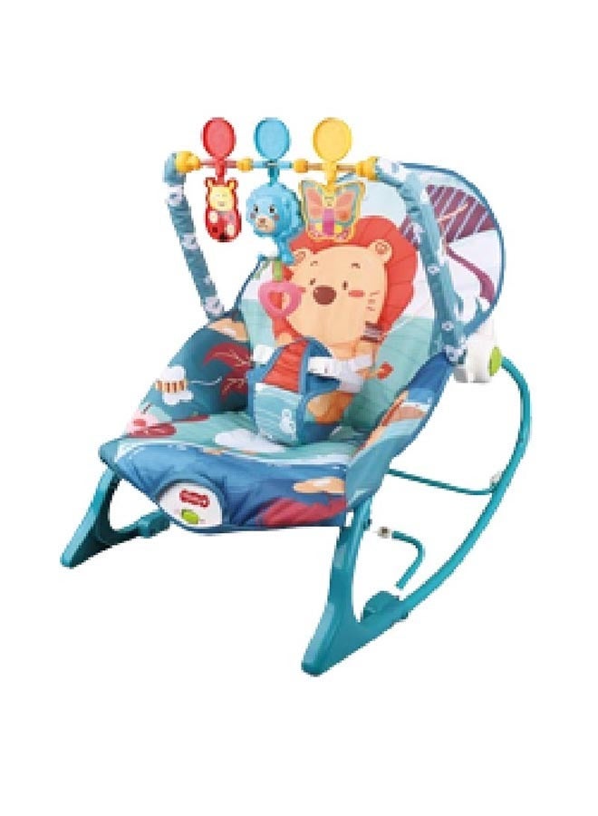 MaBaby Baby Bouncer Seat for Infants, Portable Baby Rocker with Vibration & Removable Toy Bar, Lion Pattern Infant Bouncy Chair with 3 Hanging Toys, Newborn Soothing Bouncer for 0-6 Months Baby - Image 1