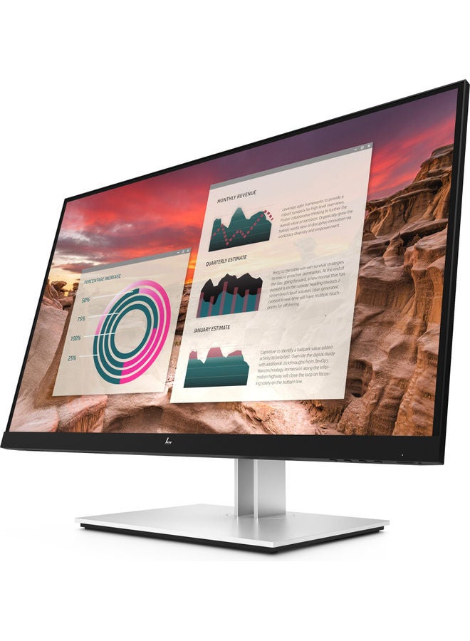 HP شاشة اتش بي E27u G4 بقياس 27 إنش ودقة QHD (2560 x 1440), مضادة للتوهج ، بدون كاميرا مدمجة ، بدون ميكروفون ، بدون مكبرات صوت ، IPS ، ارتفاع قابل للتعديل ، دوران محوري أسود وفضي - Image 3
