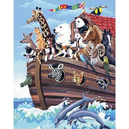 Bits and Pieces 200 Piece Jigsaw Puzzle for Adults Noahs Ark Biblical Animal Boat Zoo Jigsaw Puzzle by Barbara Gibson Completed Puzzle Size 15 x 19 - Image 5