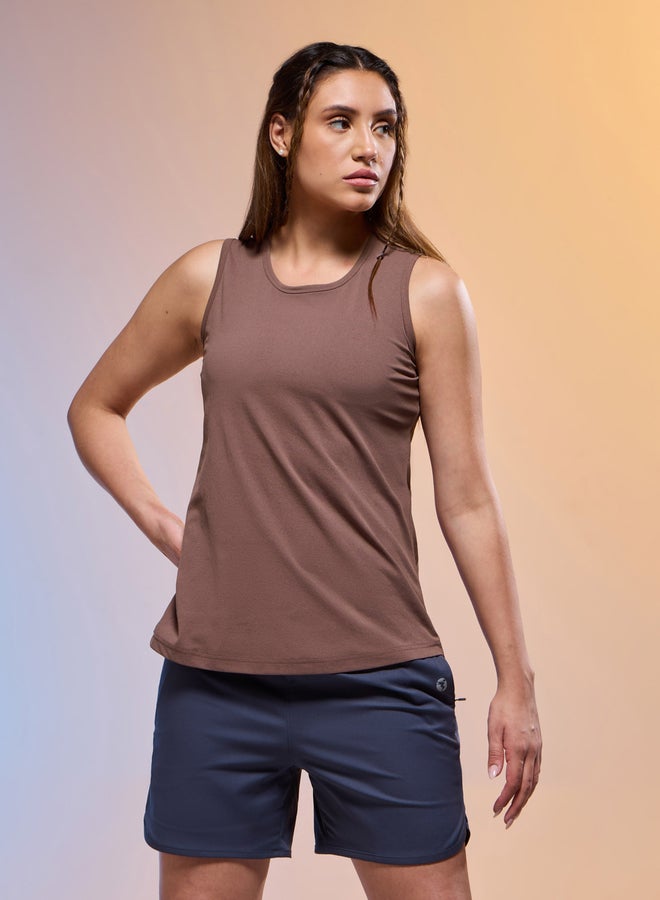 Technosport Women Solid Slim Fit Round Neck Tank - Image 3