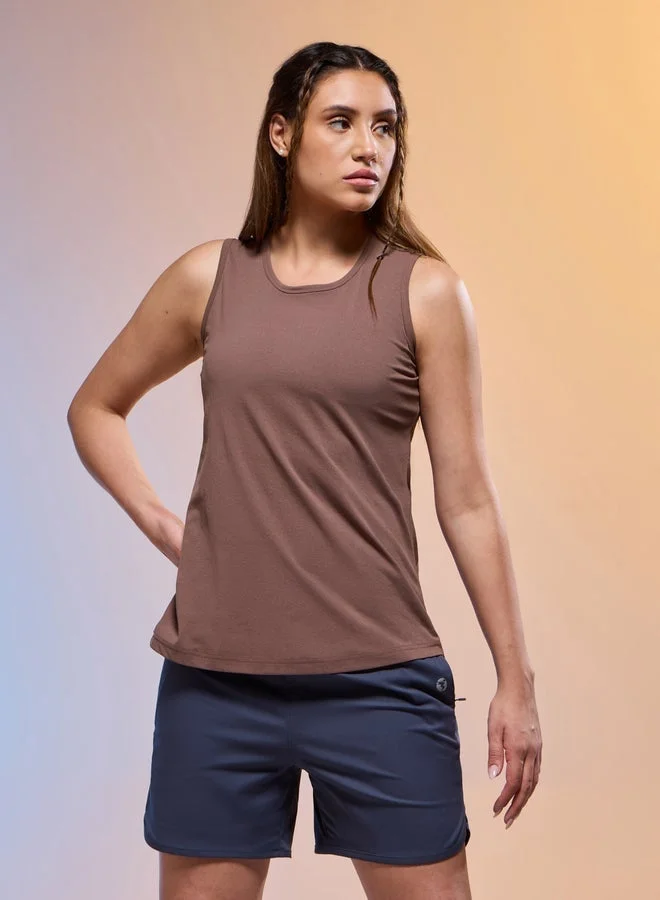 Technosport Technosport Women Solid Slim Fit Round Neck Tank