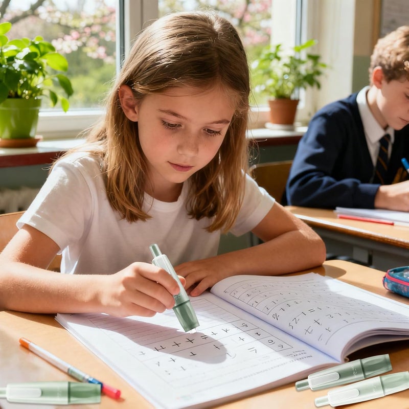 شريط أخضر مزدوج الجوانب قلم 5 قطع لاصق قوي محمول لصنع ألبوم القصاصات وبطاقات الورق - Image 5