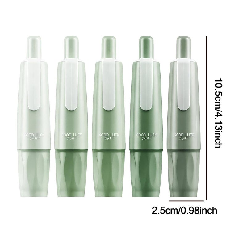 شريط أخضر مزدوج الجوانب قلم 5 قطع لاصق قوي محمول لصنع ألبوم القصاصات وبطاقات الورق - Image 3