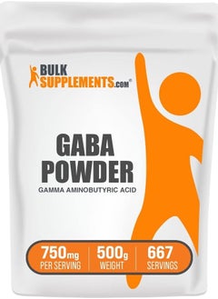 BULKSUPPLEMENTS.COM Gamma Aminobutyric Acid Powder - GABA Calm - GABA 750mg - GABA Supplements - GABA Powder - Focus Aid & Stress Supplements - 750mg per Serving (500 Grams - 1.1 lbs)  - Image 1