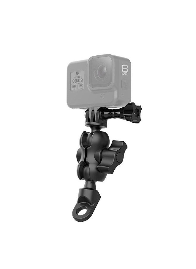 Generic - TELESIN Action Camera Motorcycle Rear-view Mirror Mounting Bracket 360° Rotation Action Camera Mount Adapter Replacement for GoPro Hero 11/10/9/8/7/6/5 Sports Cameras - Image 1