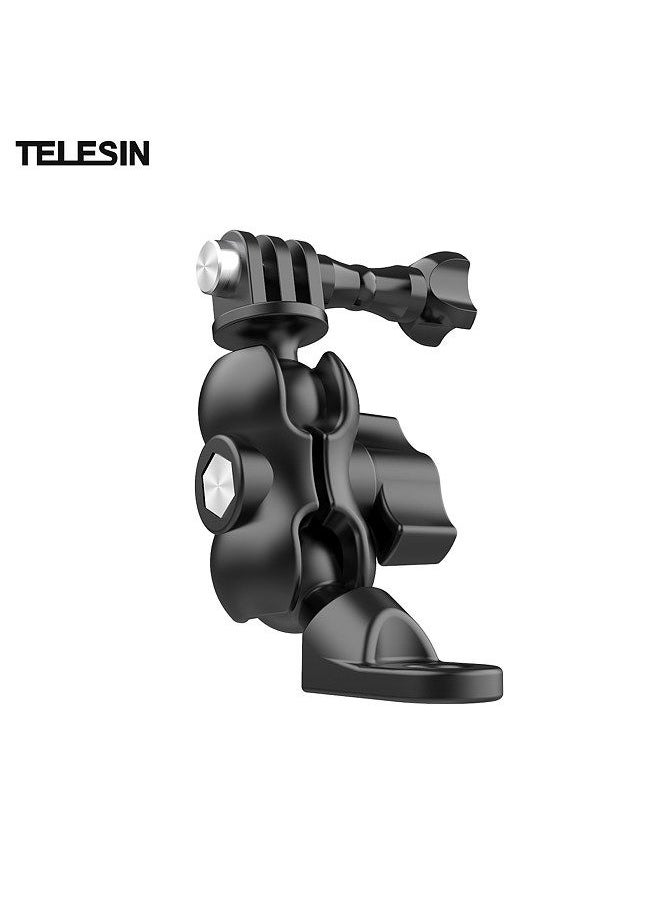 Generic - TELESIN Action Camera Motorcycle Rear-view Mirror Mounting Bracket 360° Rotation Action Camera Mount Adapter Replacement for GoPro Hero 11/10/9/8/7/6/5 Sports Cameras - Image 1