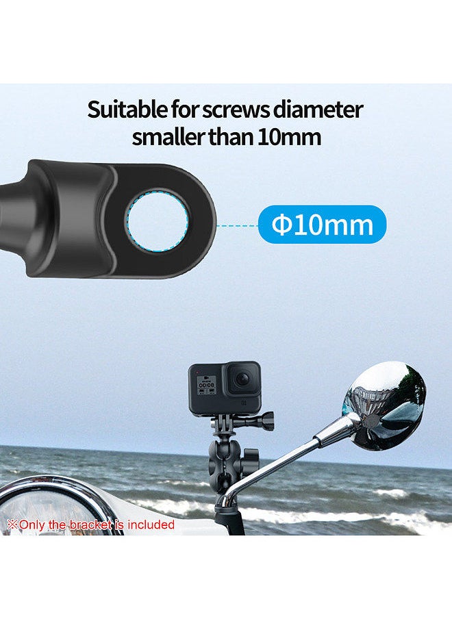 Generic - TELESIN Action Camera Motorcycle Rear-view Mirror Mounting Bracket 360° Rotation Action Camera Mount Adapter Replacement for GoPro Hero 11/10/9/8/7/6/5 Sports Cameras - Image 1