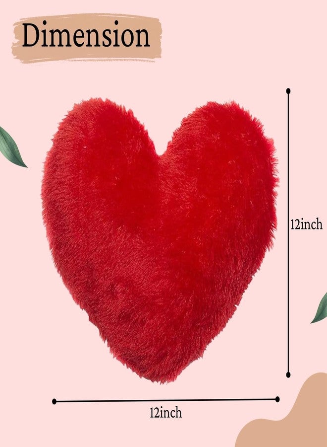 HAPPY BRO Red Heart Shaped Pillow | Soft Plush Heart Cushion for Sofa, Bed, Living Room, Nursery & Valentine Gift Decorative Pillow - Image 3