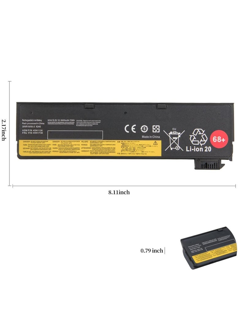 68+ 0C52862 بطارية لينوفو ثينك باد T440 T440S T450 T450S W530 L430 L530 W550 W550s X240 X250 X260 45N1000 45N1001 45 n1003 45N1004 45N1010 45N1013 0A3630 72 واط ساعة - Image 4