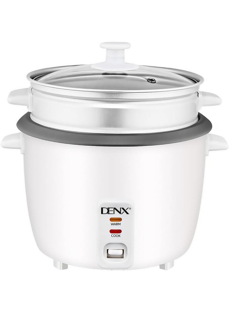 دينكس DENX DX2085 طباخة أرز ذكية وجهاز طهي بالبخار، سعة 0.6لتر، قدرة 350واط، قدر أرز بطلاء غير لاصق، مزود بخاصية الحفاظ التلقائي على السخونة، تصميم مدمج لطهي الأرز والخضروات والحبوب. - Image 5